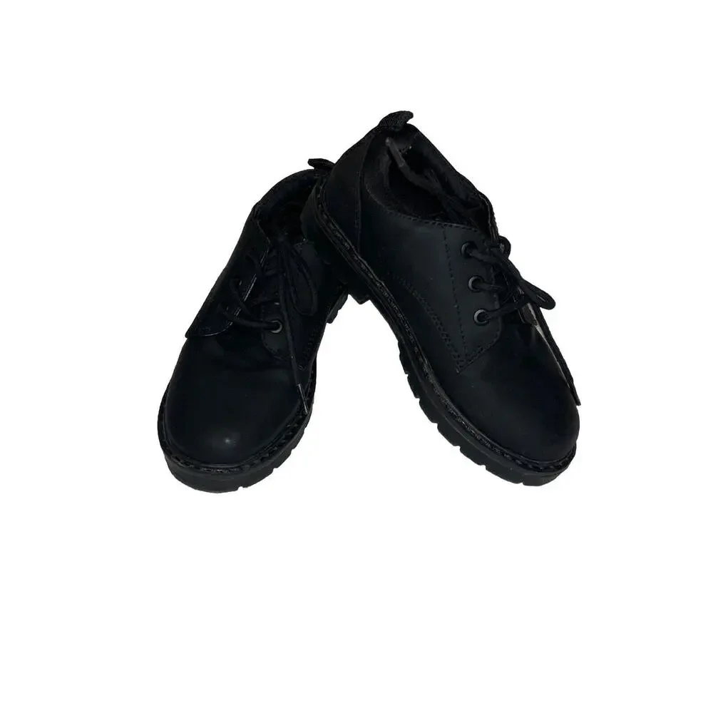 ZARA Kids Black Matte Leather Shoes Size 27EU 10 US Oxford Loafers Dressy school
